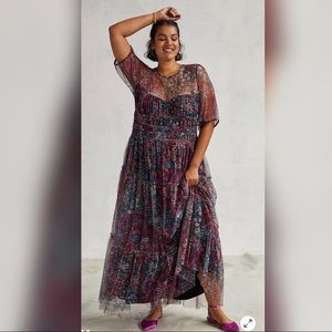 Anthropologie - Maeve Ruched Floral Maxi Dress size 2x